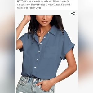 Gray-Blue Button Down Top
